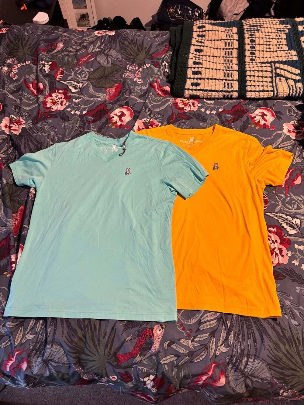 Psycho Bunny Men's Pima Cotton V-Neck T-Shirt Size 6 (Lot of 2)